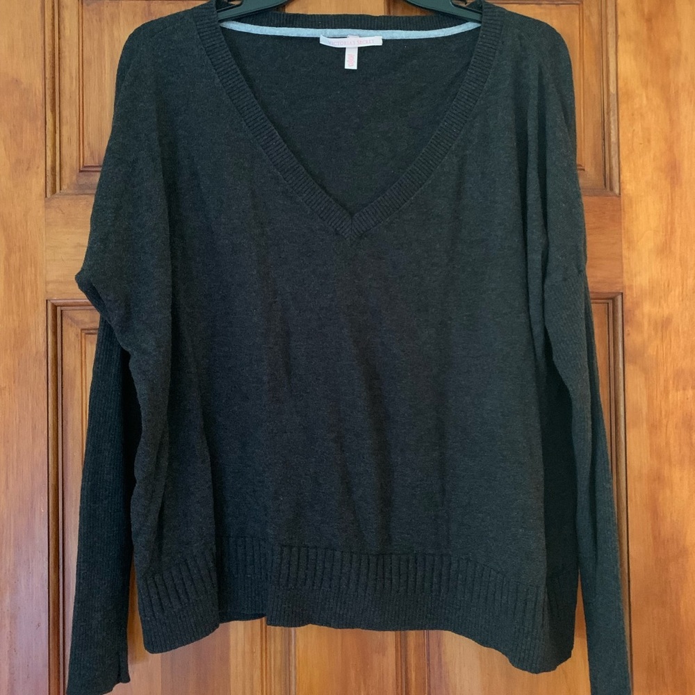 VS Drop shoulder lightweight boxy/oversized sweater - dark Heather grey
